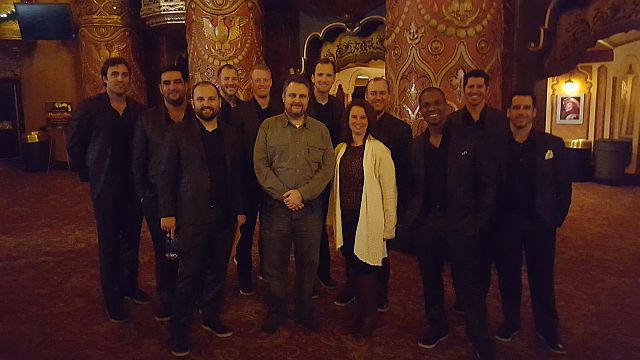 Jeff Ritter and Mindy Ellard, hanging with Straight No Chaser, the nicest guys in show business, after their Nov. 27, 2015 performance at the Fox Theatre.